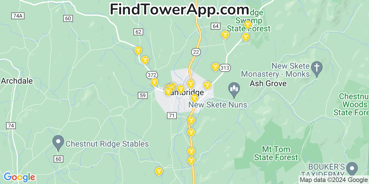 T-Mobile 4G/5G cell tower coverage map Cambridge, New York