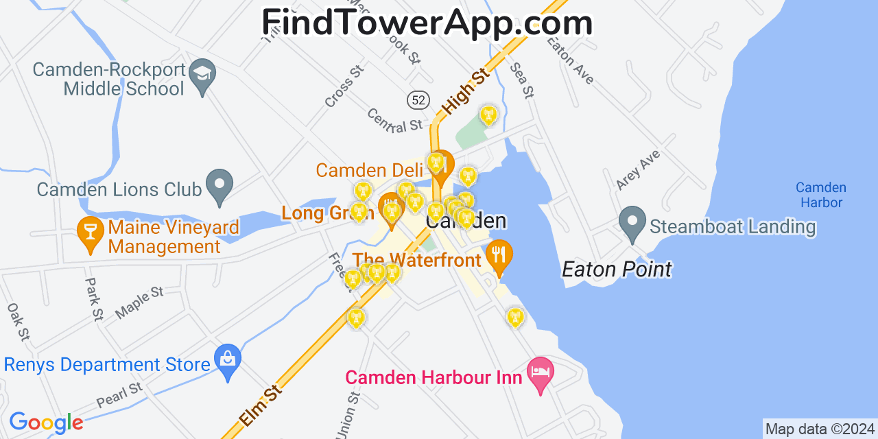 T-Mobile 4G/5G cell tower coverage map Camden, Maine
