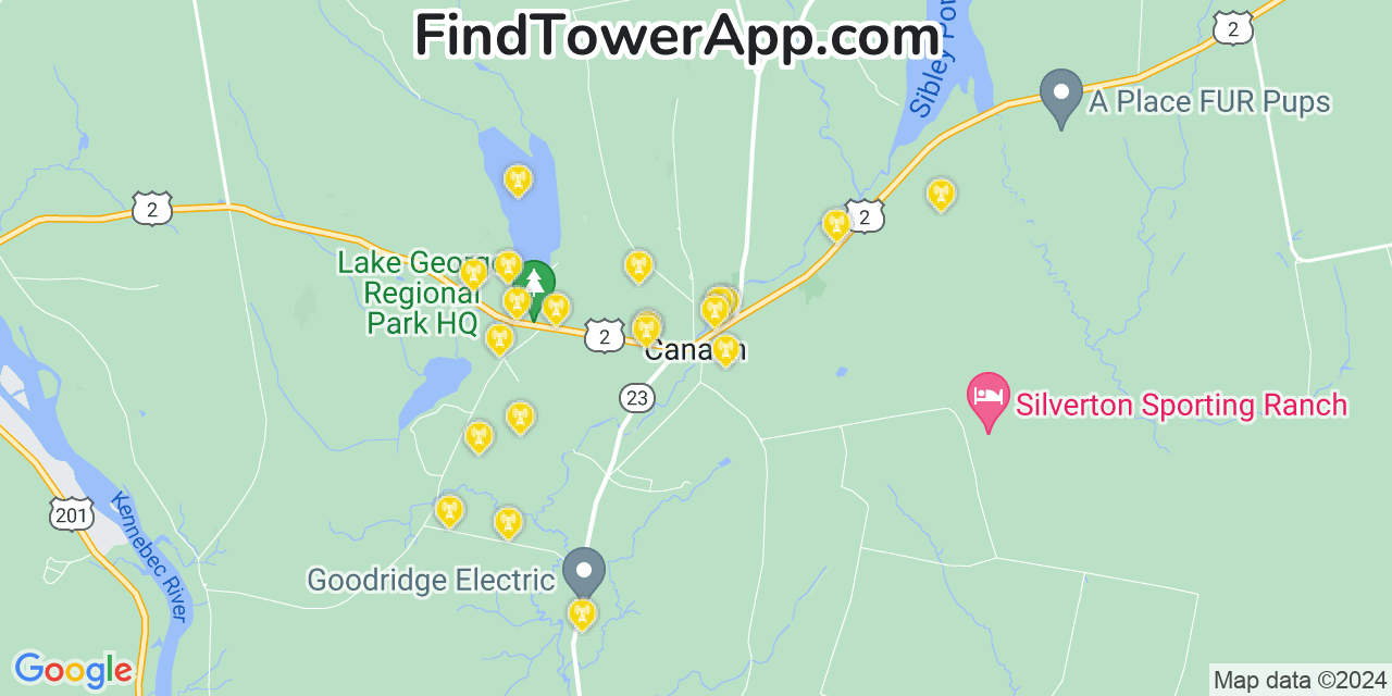 Verizon 4G/5G cell tower coverage map Canaan, Maine
