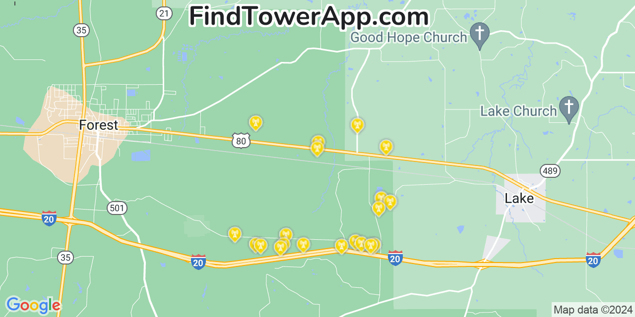 T-Mobile 4G/5G cell tower coverage map Canton, Mississippi