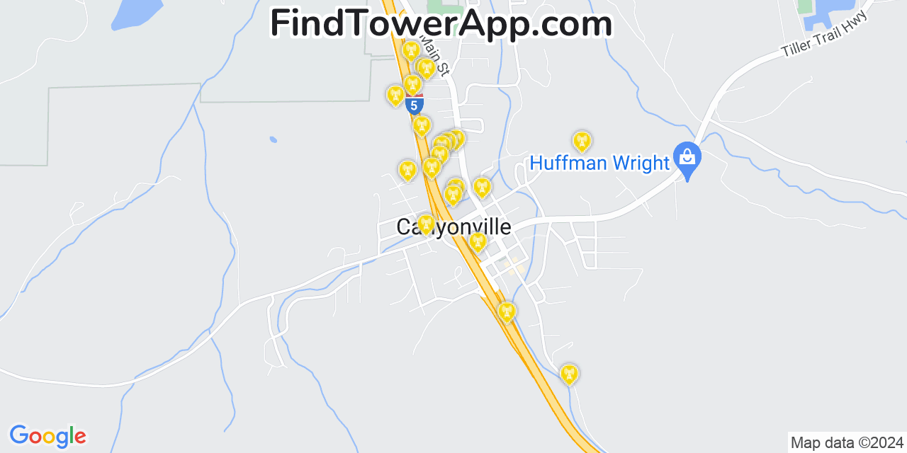 T-Mobile 4G/5G cell tower coverage map Canyonville, Oregon