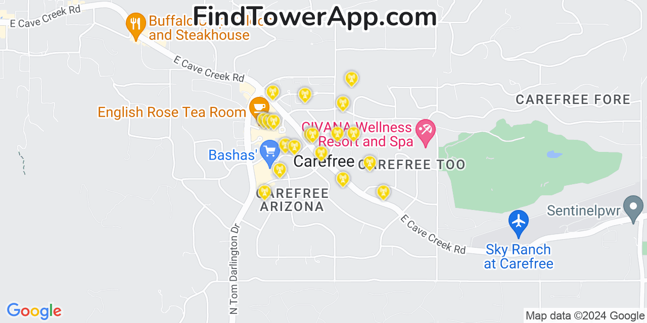 T-Mobile 4G/5G cell tower coverage map Carefree, Arizona