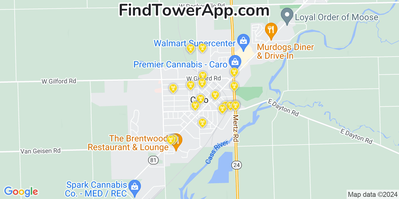 T-Mobile 4G/5G cell tower coverage map Caro, Michigan