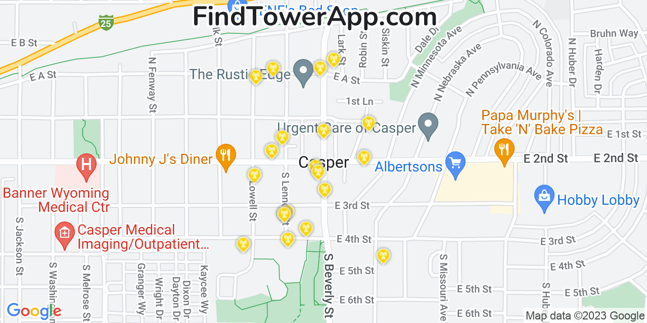 T-Mobile 4G/5G cell tower coverage map Casper, Wyoming