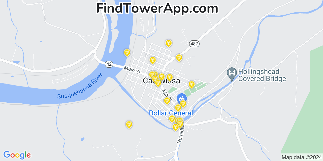 AT&T 4G/5G cell tower coverage map Catawissa, Pennsylvania