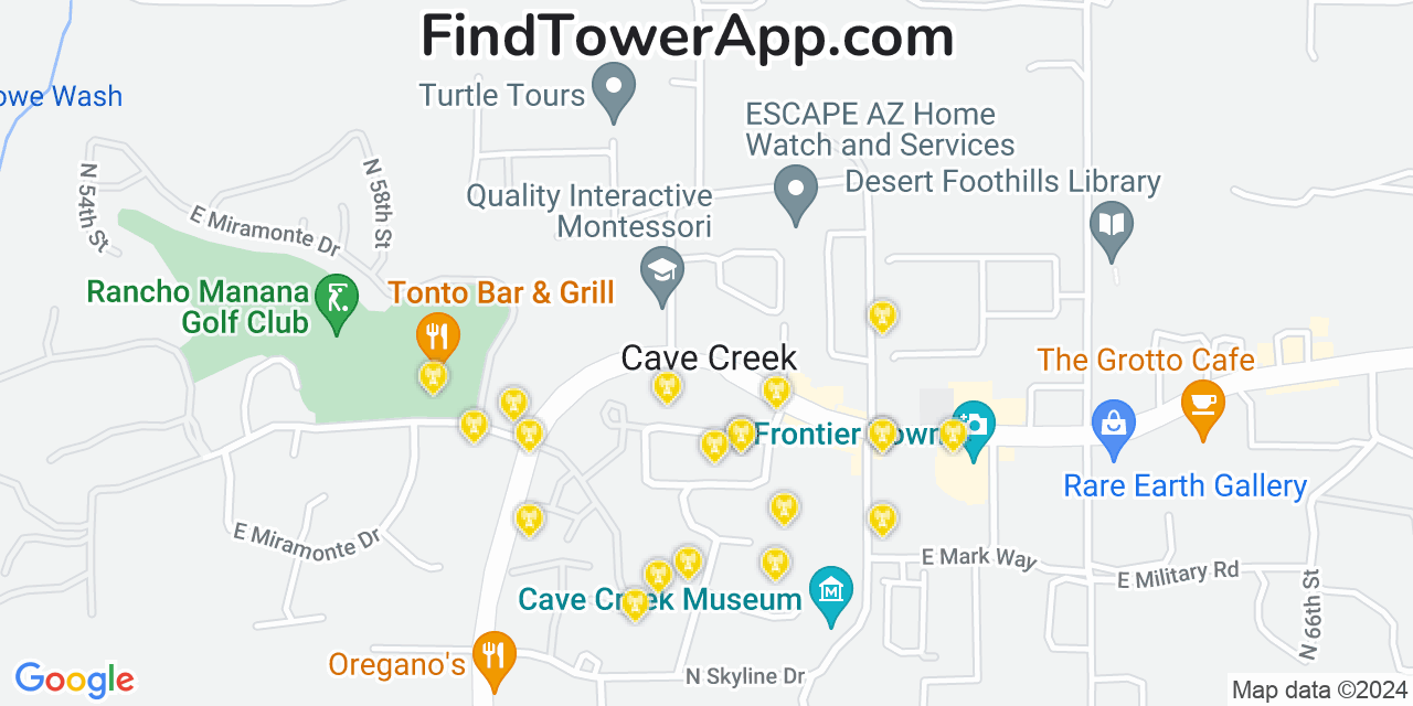 T-Mobile 4G/5G cell tower coverage map Cave Creek, Arizona