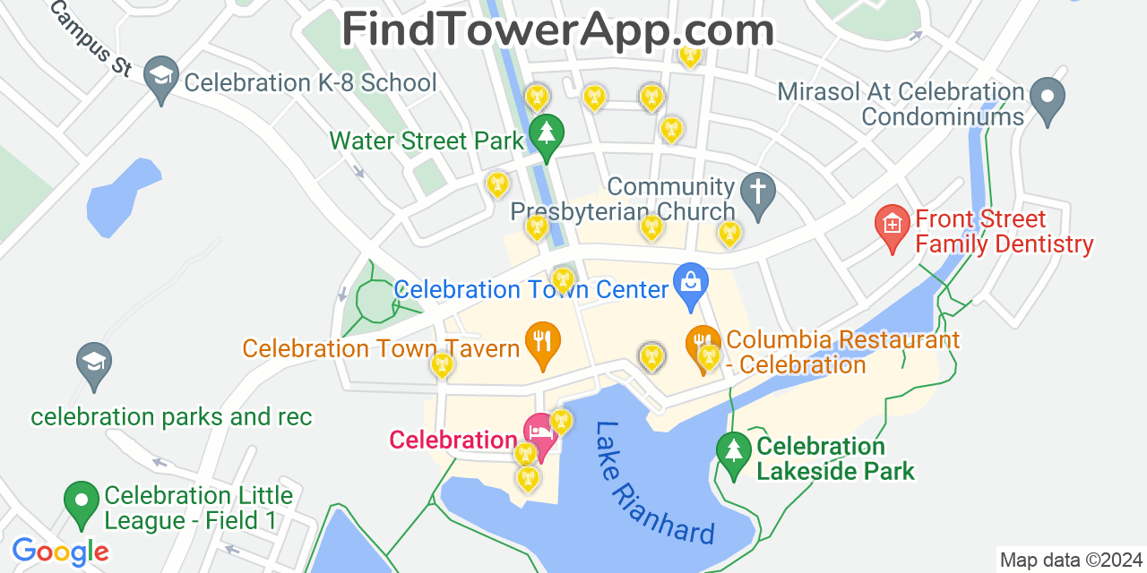 T-Mobile 4G/5G cell tower coverage map Celebration, Florida