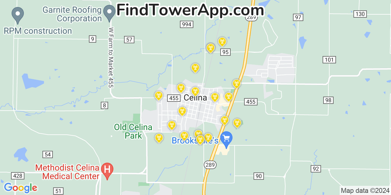 T-Mobile 4G/5G cell tower coverage map Celina, Texas