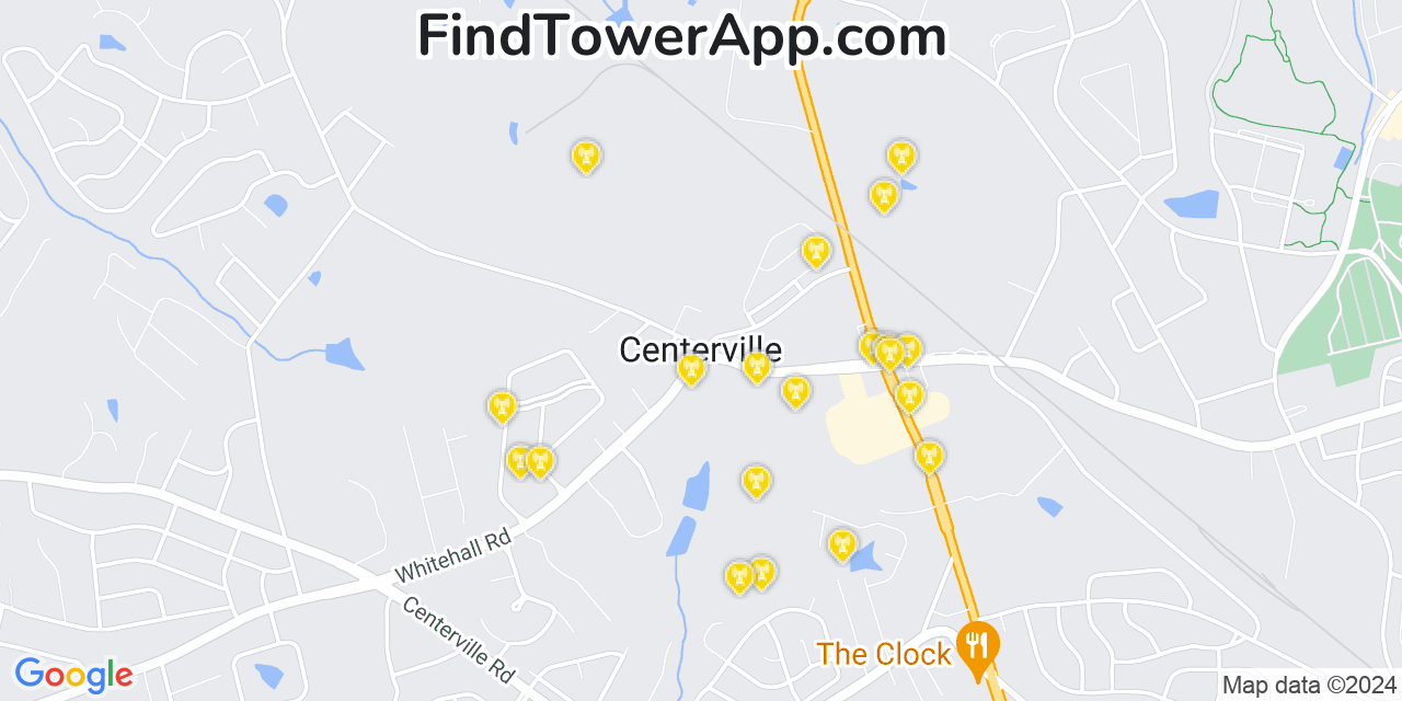 AT&T 4G/5G cell tower coverage map Centerville, South Carolina