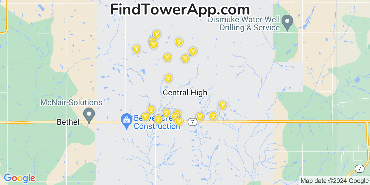 T-Mobile 4G/5G cell tower coverage map Central High, Oklahoma