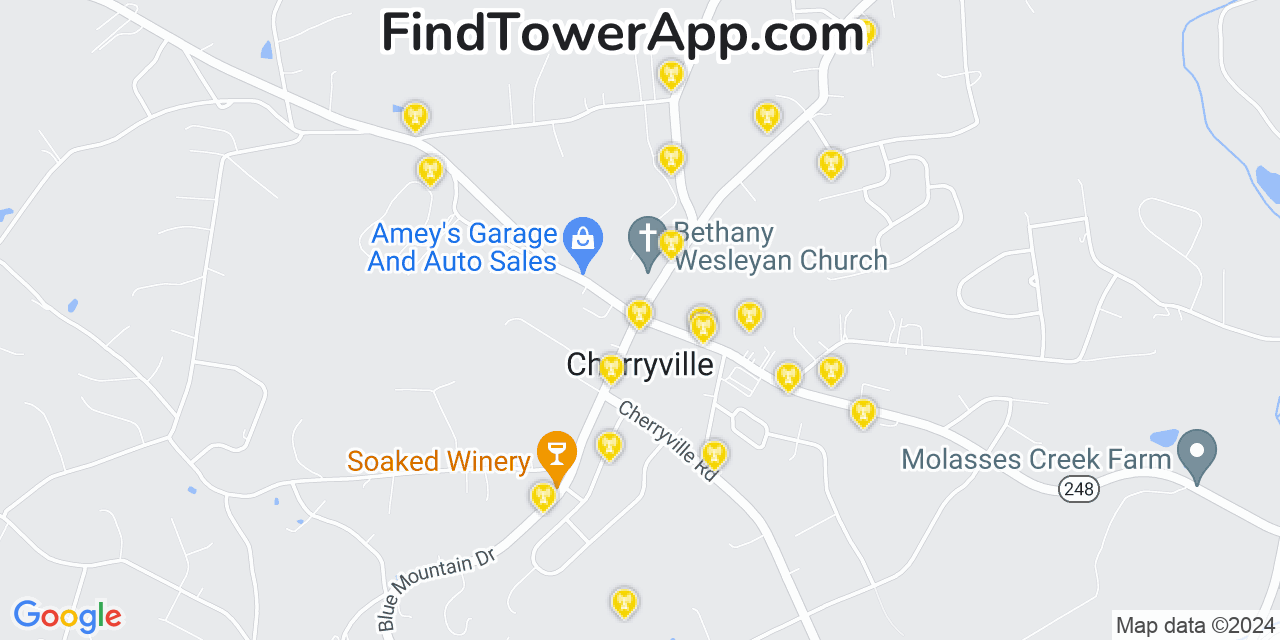 Verizon 4G/5G cell tower coverage map Cherryville, Pennsylvania