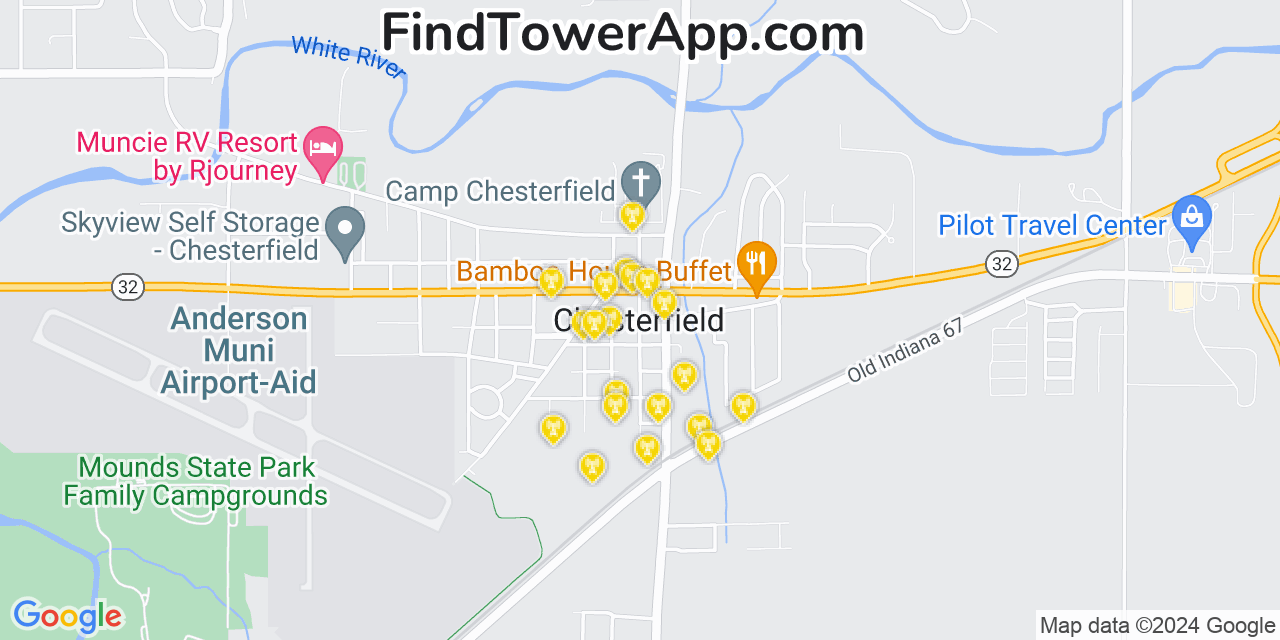 T-Mobile 4G/5G cell tower coverage map Chesterfield, Indiana