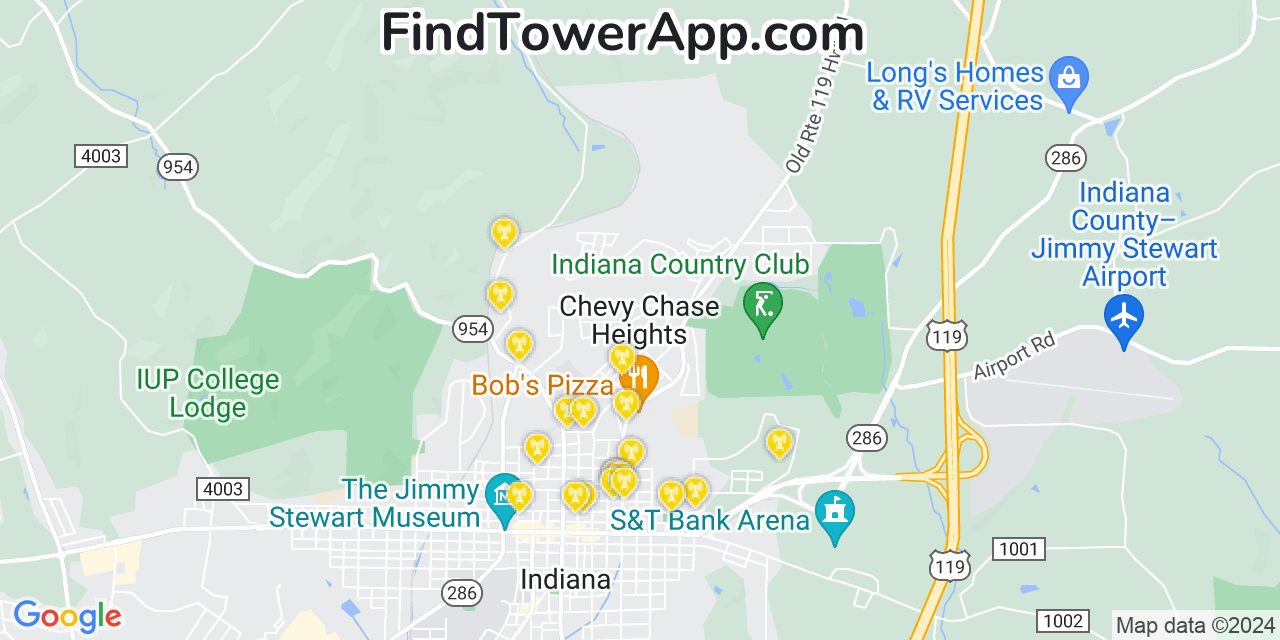 AT&T 4G/5G cell tower coverage map Chevy Chase Heights, Pennsylvania