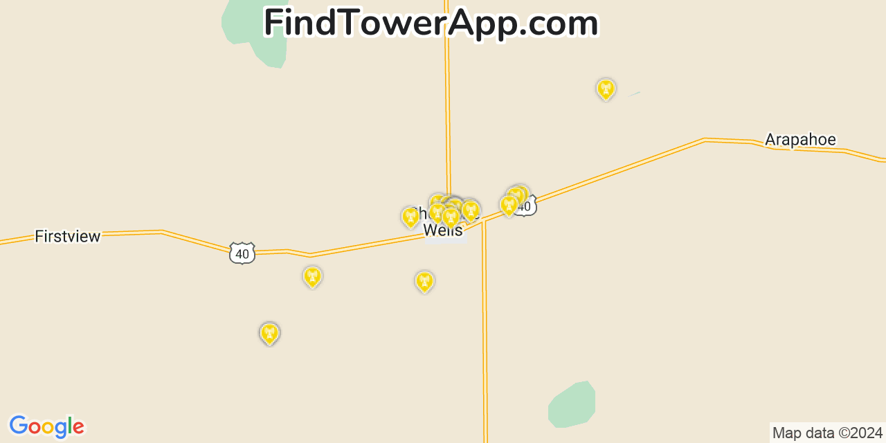 AT&T 4G/5G cell tower coverage map Cheyenne Wells, Colorado