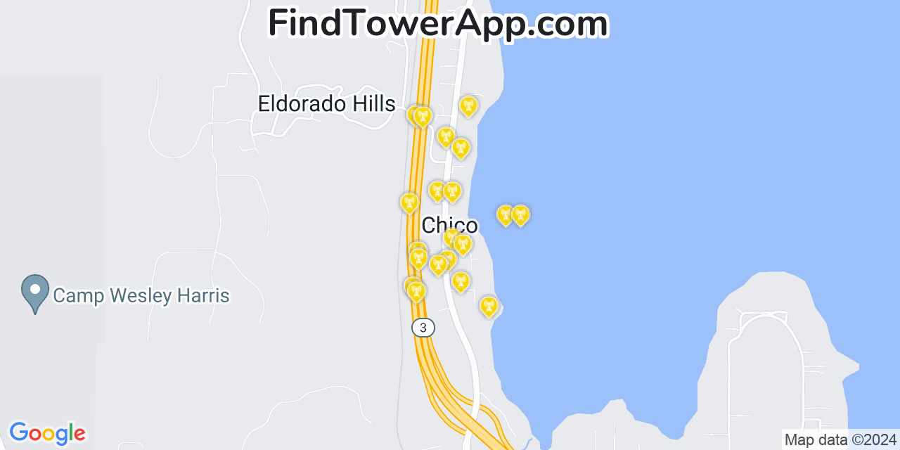 Verizon 4G/5G cell tower coverage map Chico, Washington