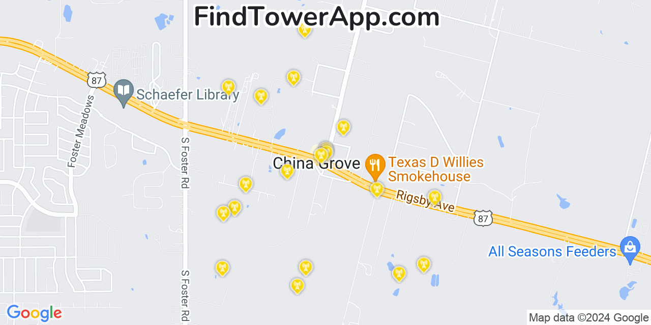 T-Mobile 4G/5G cell tower coverage map China Grove, Texas