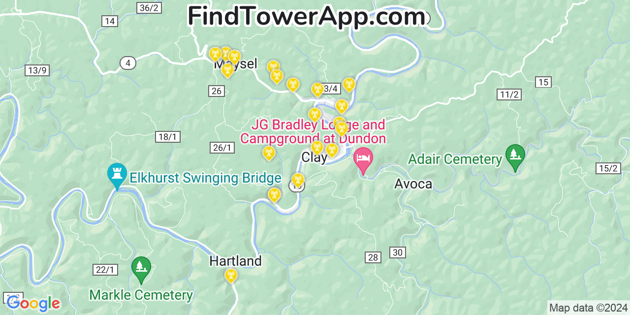 T-Mobile 4G/5G cell tower coverage map Clay, West Virginia