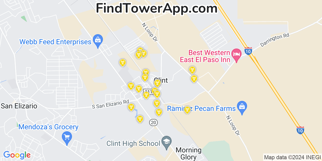 T-Mobile 4G/5G cell tower coverage map Clint, Texas