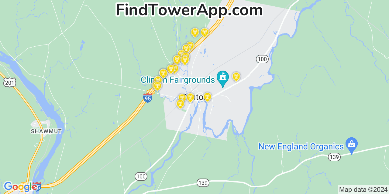 T-Mobile 4G/5G cell tower coverage map Clinton, Maine