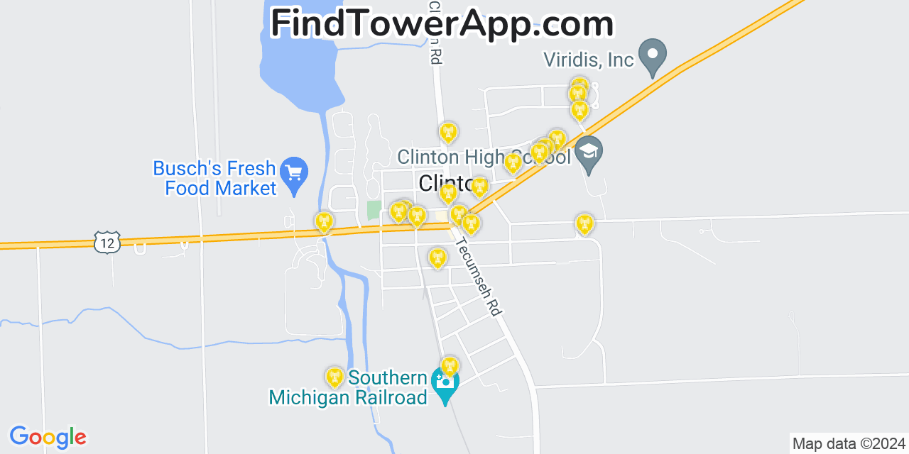 T-Mobile 4G/5G cell tower coverage map Clinton, Michigan