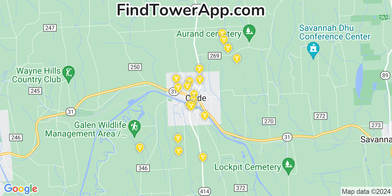 T-Mobile 4G/5G cell tower coverage map Clyde, New York