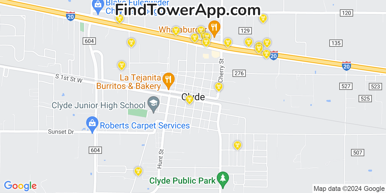 T-Mobile 4G/5G cell tower coverage map Clyde, Texas