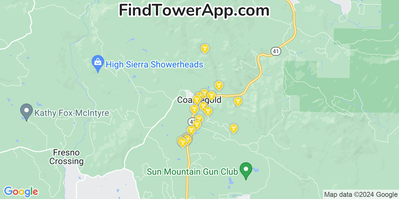T-Mobile 4G/5G cell tower coverage map Coarsegold, California