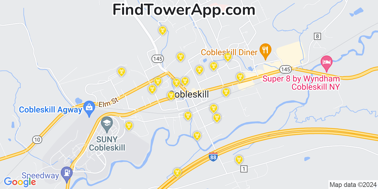 Verizon 4G/5G cell tower coverage map Cobleskill, New York