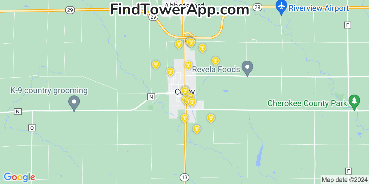 AT&T 4G/5G cell tower coverage map Colby, Wisconsin