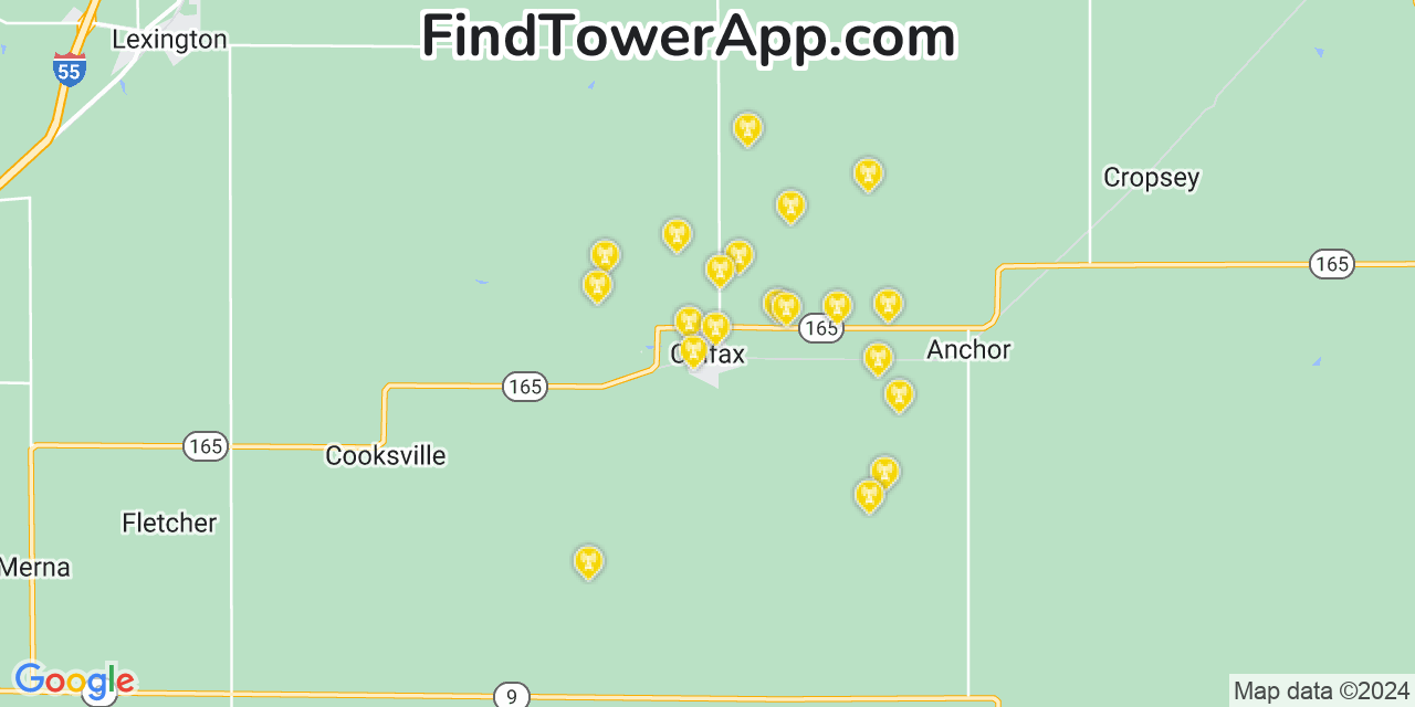T-Mobile 4G/5G cell tower coverage map Colfax, Illinois