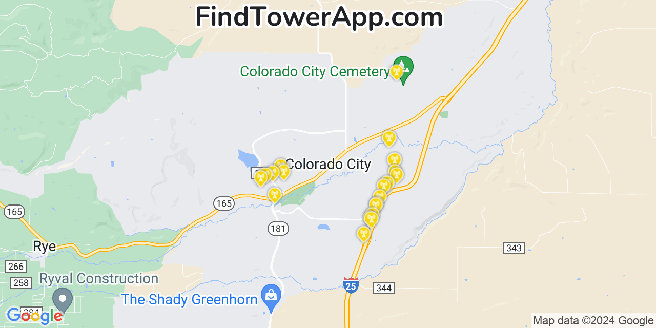 Verizon 4G/5G cell tower coverage map Colorado City, Colorado