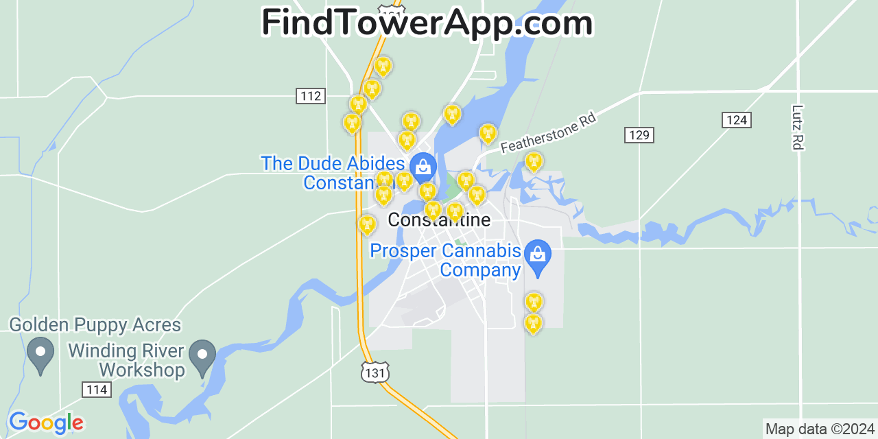 T-Mobile 4G/5G cell tower coverage map Constantine, Michigan