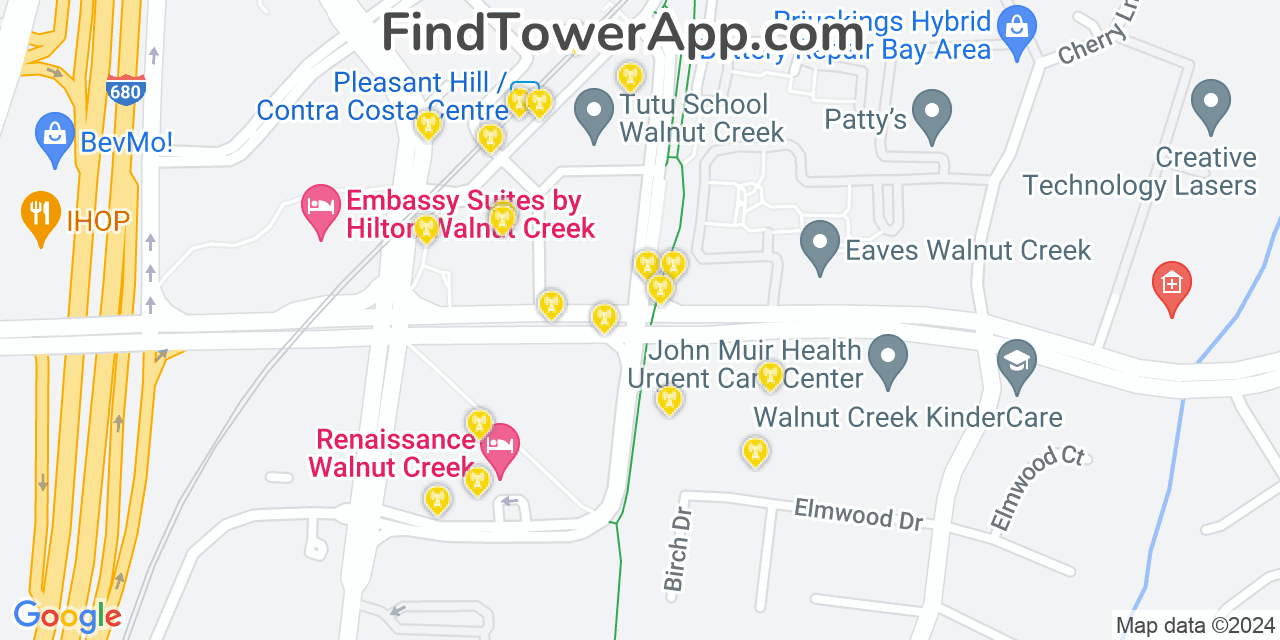 T-Mobile 4G/5G cell tower coverage map Contra Costa Centre, California