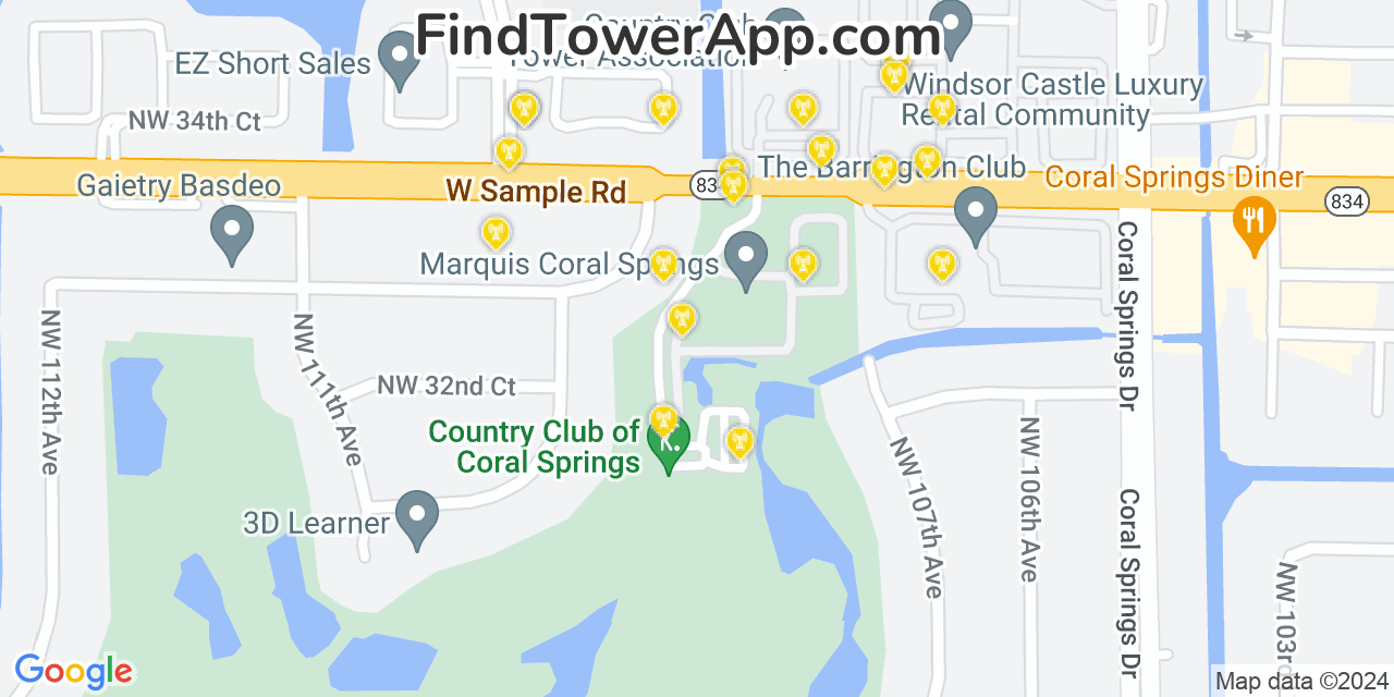 T-Mobile 4G/5G cell tower coverage map Coral Springs, Florida