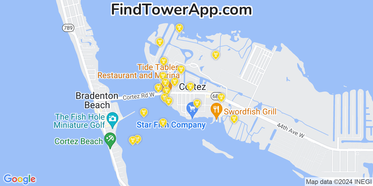 T-Mobile 4G/5G cell tower coverage map Cortez, Florida