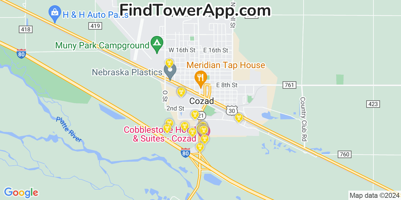 T-Mobile 4G/5G cell tower coverage map Cozad, Nebraska