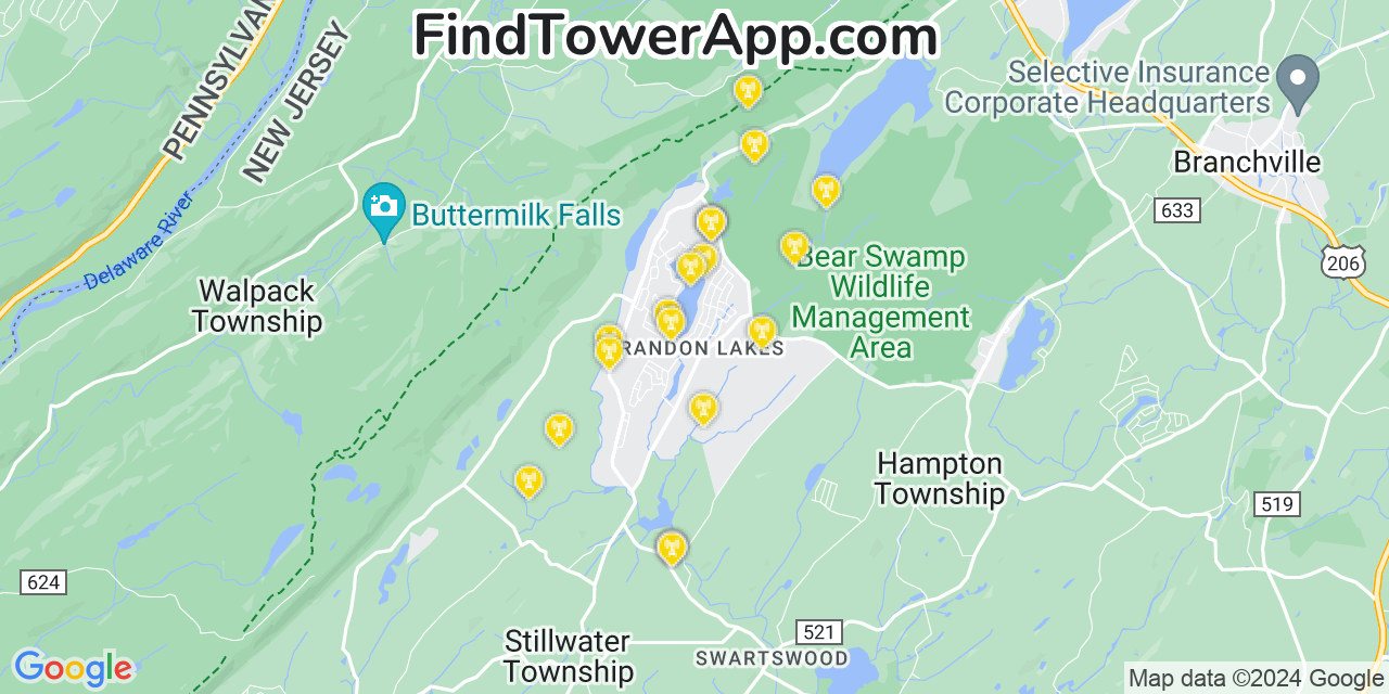 T-Mobile 4G/5G cell tower coverage map Crandon Lakes, New Jersey