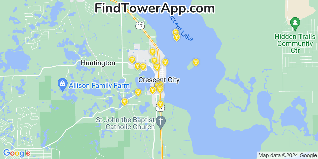 T-Mobile 4G/5G cell tower coverage map Crescent City, Florida