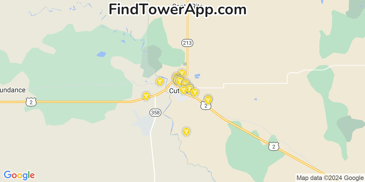Verizon 4G/5G cell tower coverage map Cut Bank, Montana