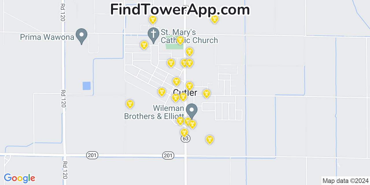 T-Mobile 4G/5G cell tower coverage map Cutler, California