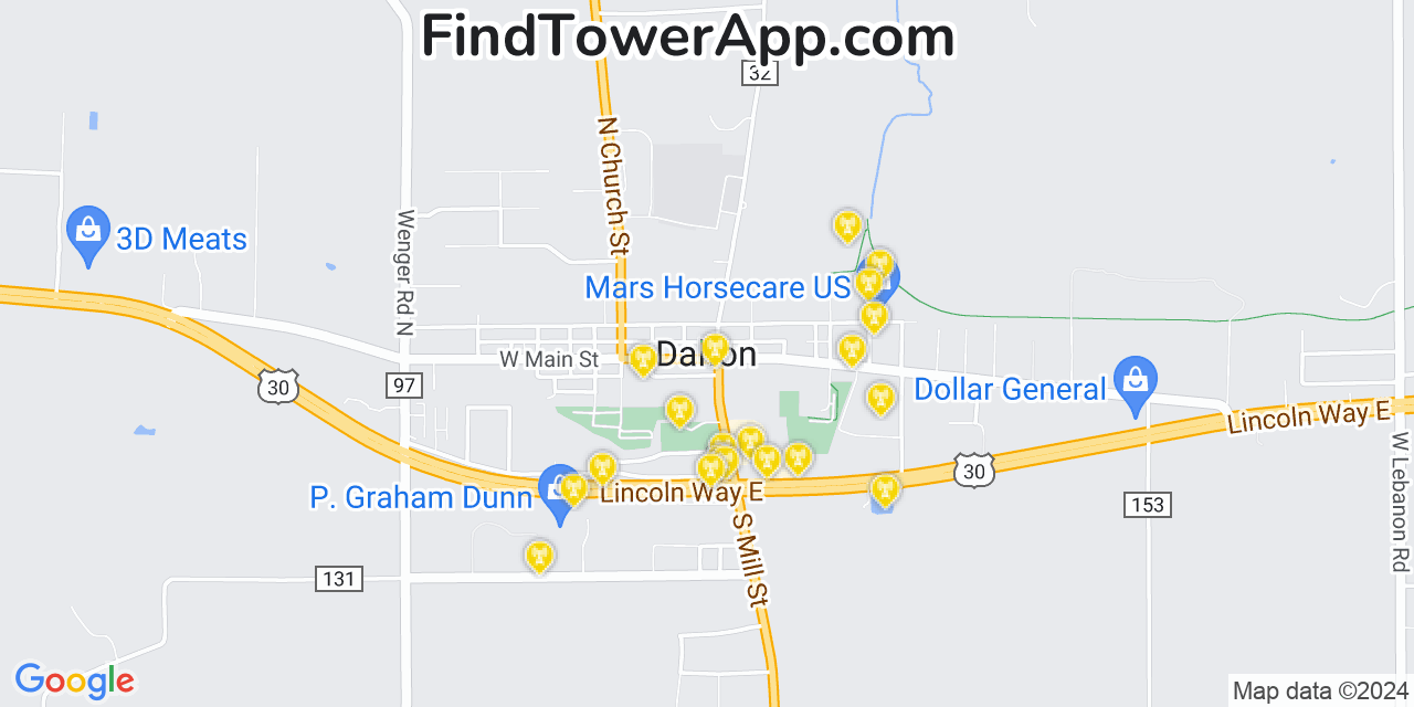 T-Mobile 4G/5G cell tower coverage map Dalton, Ohio