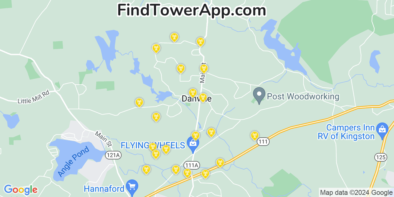 T-Mobile 4G/5G cell tower coverage map Danville, New Hampshire