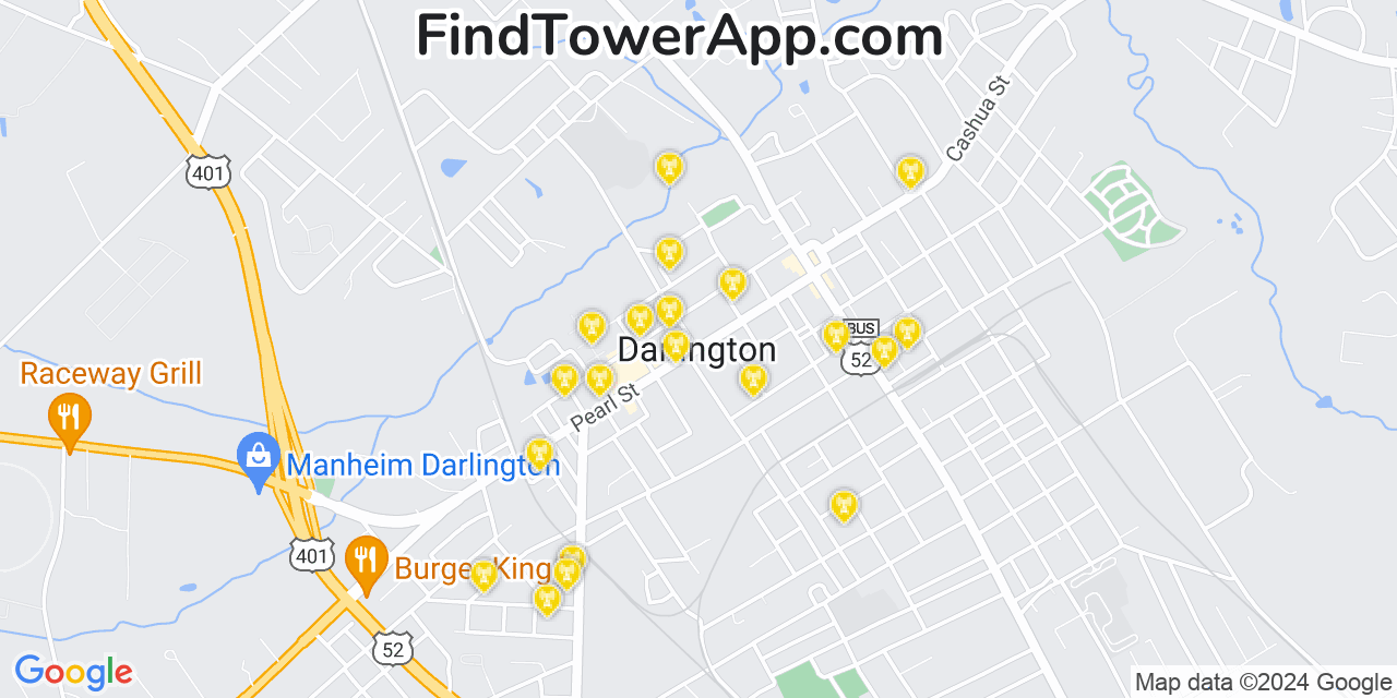 T-Mobile 4G/5G cell tower coverage map Darlington, South Carolina