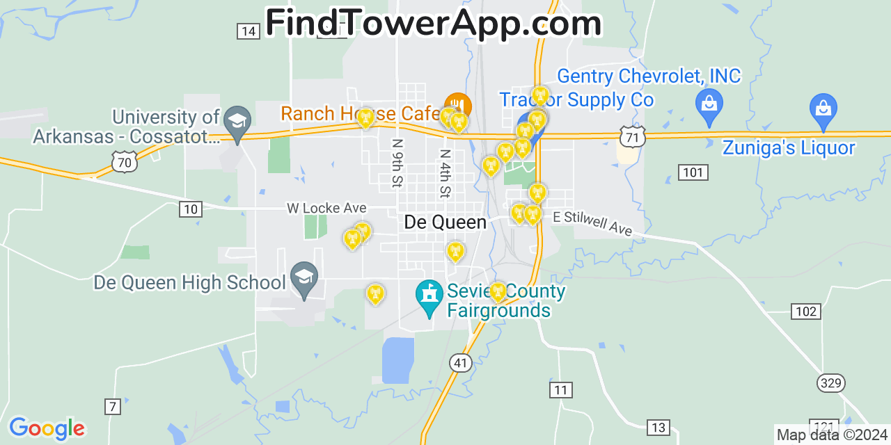 T-Mobile 4G/5G cell tower coverage map De Queen, Arkansas