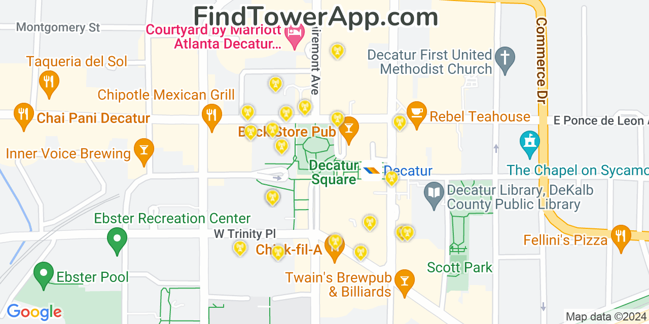 AT&T 4G/5G cell tower coverage map Decatur, Georgia
