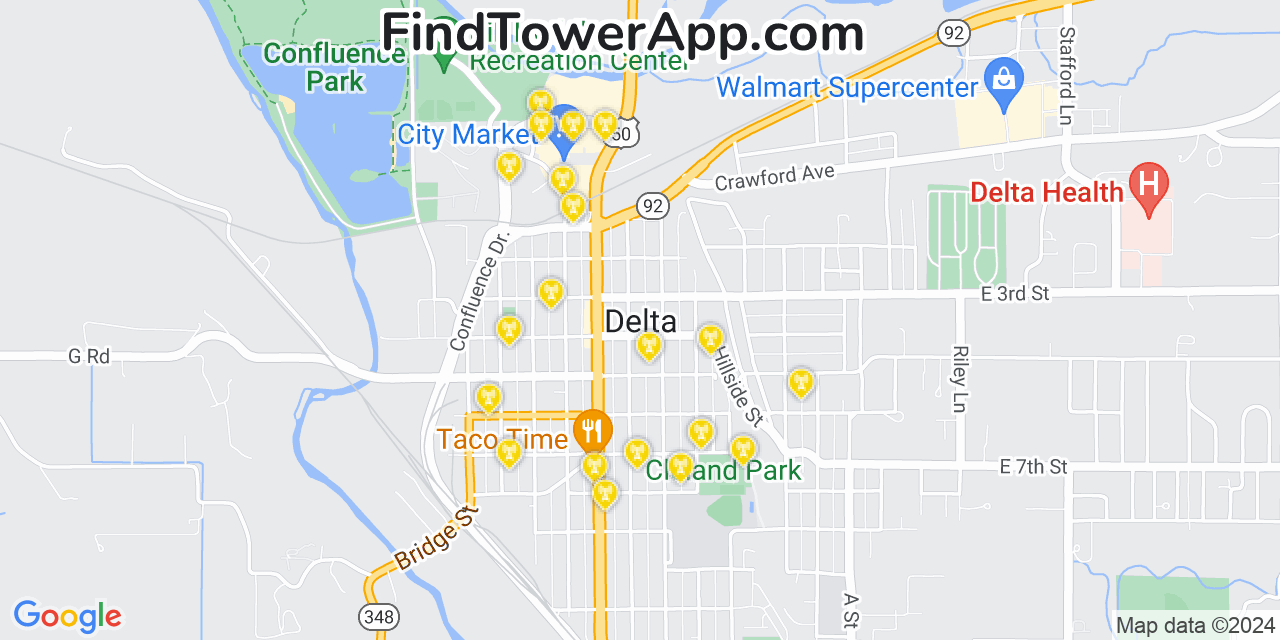 T-Mobile 4G/5G cell tower coverage map Delta, Colorado