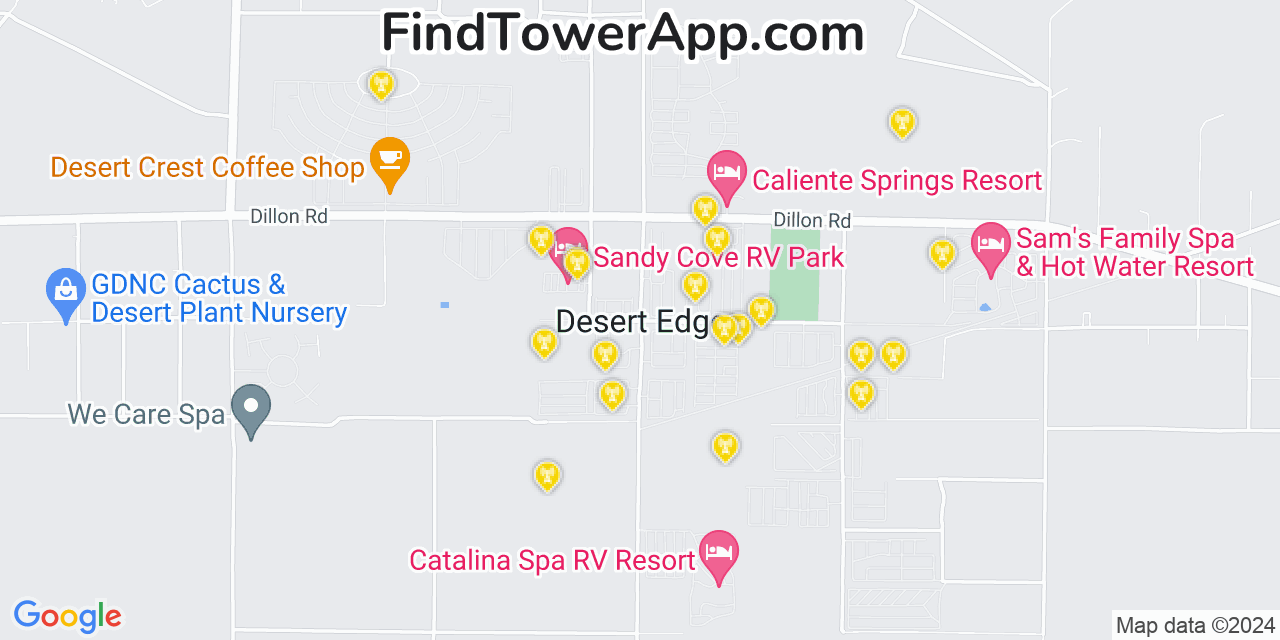 T-Mobile 4G/5G cell tower coverage map Desert Edge, California