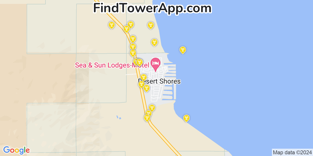 T-Mobile 4G/5G cell tower coverage map Desert Shores, California