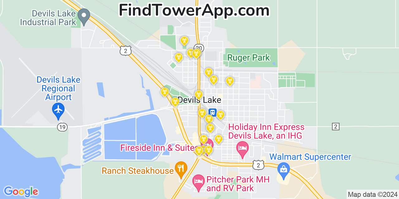 T-Mobile 4G/5G cell tower coverage map Devils Lake, North Dakota