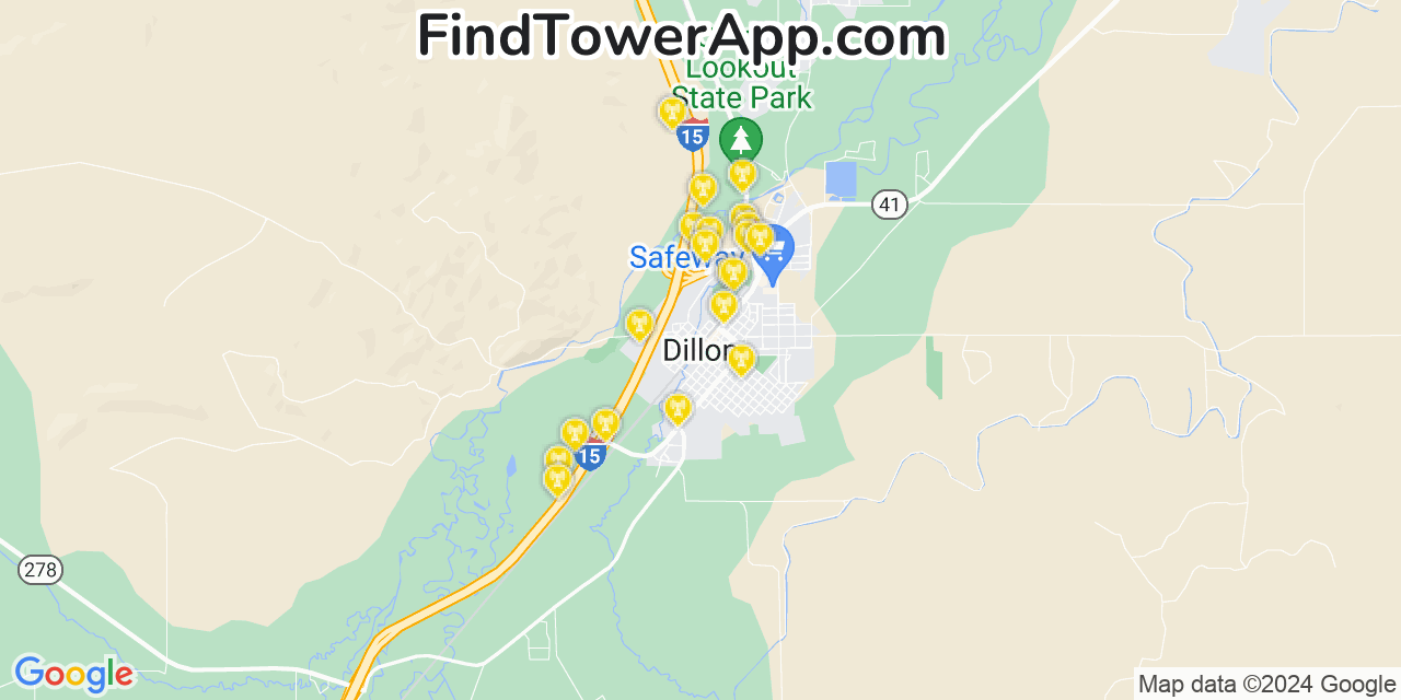 T-Mobile 4G/5G cell tower coverage map Dillon, Montana